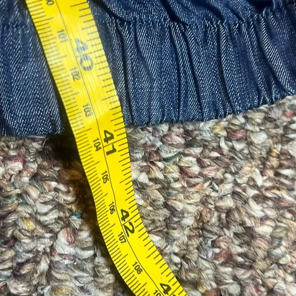 Natural Life NWT Wide Leg Pants XL Blue Chambray Tiered Flowy Boho Coastal - Picture 10 of 10